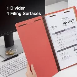 Quill Brand® 2/5-Cut Tab Pressboard Classification File Folders, 1-Partition, 4-Fasteners, Legal, Brown, 15/Box (747036) -Quill Brand® 9A336CAC DCF1 4163 AAB3A838772498F5 s7