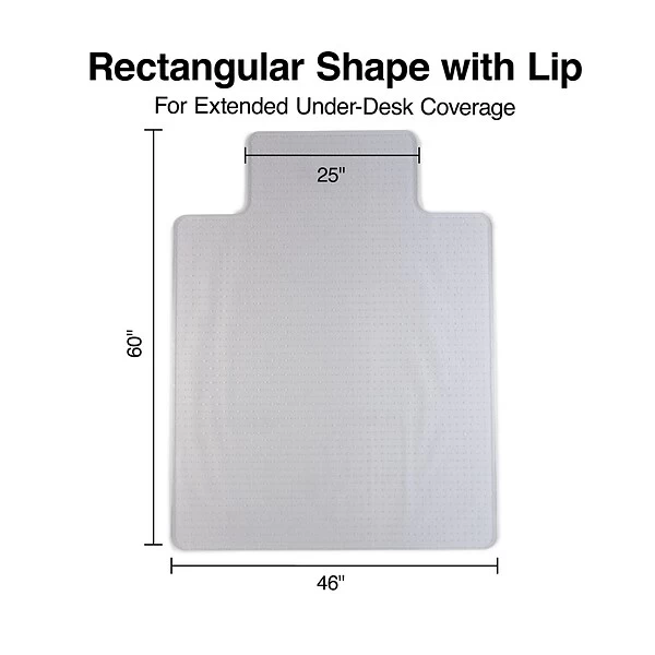 Quill Brand® 46" X 60" Rectangular W/Lip Chair Mat For Carpet, Resin (27015-US/CC) 6 Quill Brand® 46" X 60" Rectangular W/Lip Chair Mat For Carpet, Resin (27015-US/CC) - Image 4