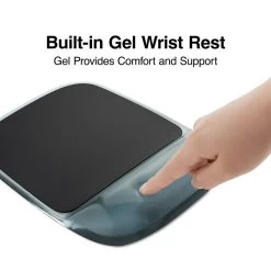 Quill Brand® Mouse Pad With Gel Wrist Rest, Black Crystal