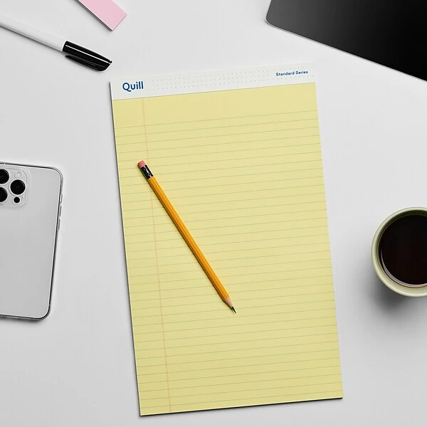 Quill Brand® Standard Series Legal Pad, 8-1/2" X 14", Wide Ruled, Canary Yellow, 50 Sheets/Pad, 12 Pads/Pack (740022L) 8 Quill Brand® Standard Series Legal Pad, 8-1/2" X 14", Wide Ruled, Canary Yellow, 50 Sheets/Pad, 12 Pads/Pack (740022L) - Image 6
