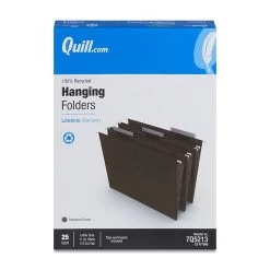 Quill Brand® 100% Recycled 3-Tab Hanging File Folders, Letter Size, Green, 25/Box (7Q5213) -Quill Brand® A575DC35 C31D 4D90 A581E866D49E367D s7