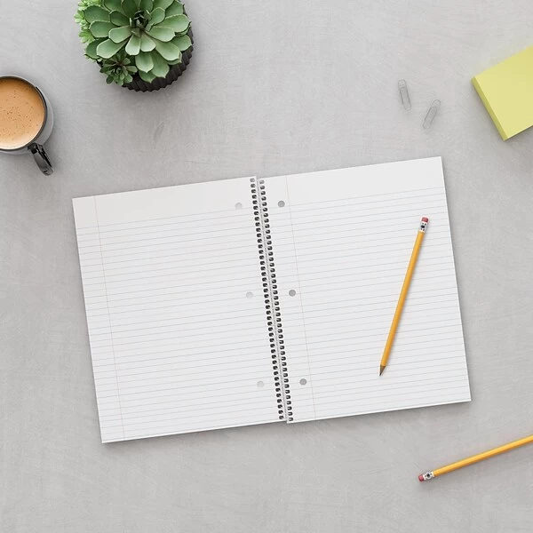 Quill Brand® 1-Subject Notebook, 8" X 10.5", College Ruled, 70 Sheets, Black, 3/Pack (TR58373) 6 Quill Brand® 1-Subject Notebook, 8" X 10.5", College Ruled, 70 Sheets, Black, 3/Pack (TR58373) - Image 4