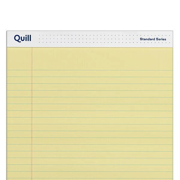 Quill Brand® Standard Series Legal Pad, 8-1/2" X 14", Wide Ruled, Canary Yellow, 50 Sheets/Pad, 12 Pads/Pack (740022L) 6 Quill Brand® Standard Series Legal Pad, 8-1/2" X 14", Wide Ruled, Canary Yellow, 50 Sheets/Pad, 12 Pads/Pack (740022L) - Image 4