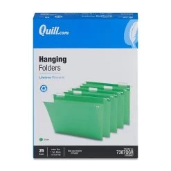 Quill Brand® Hanging File Folders, 1/5-Cut, Letter Size, Green, 25/Box (7387QGR) -Quill Brand® AD040562 94E0 48C6 AAC2AF728B400241 s7