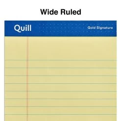 Quill Brand® Gold Signature Premium Series Legal Pad, 5"x 8", Legal Ruled, Canary Yellow, 50 Sheets/Pad, 12 Pads/Pack (742274) -Quill Brand® AD6574EC 6D64 4E36 87F6554B9596DC22 s7