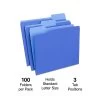 Quill Brand® File Folders, Assorted Tabs, 1/3-Cut, Letter Size, Blue, 100/Box (740913BE) -Quill Brand® B6677211 A665 425C BEB86B6886ECDFAF s7