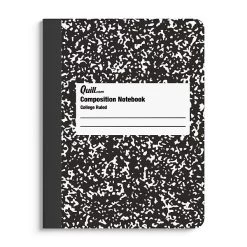 Quill Brand® Composition Notebook, 7.5" X 9.75", Wide Ruled, 100 Sheets, Black/White, 48/Carton (TR55076)