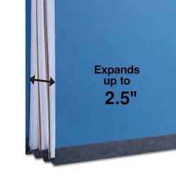 Quill Brand® 2/5-Cut Pressboard Classification Folders With Pockets, 2 Partitions, 6-Fasteners, Letter, Blue, 15/Box (736026) -Quill Brand® C1033869 212D 47F6 B048E2C92681A06B s7
