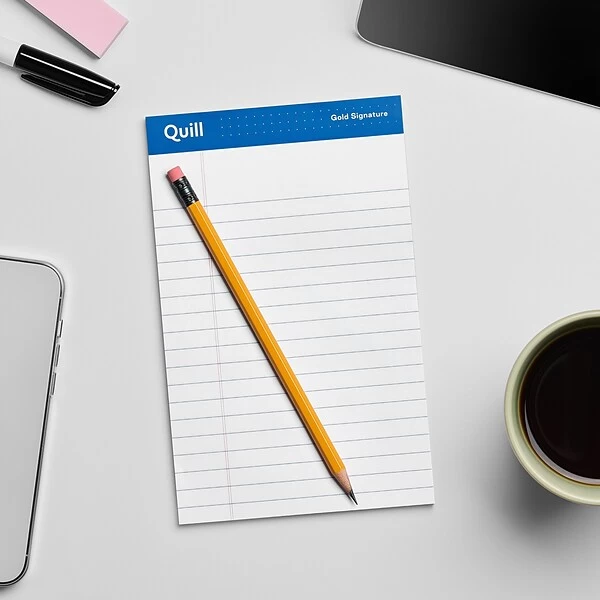 Quill Brand® Gold Signature Premium Series Legal Pad, 5" X 8", Legal Ruled, White, 50 Sheets/Pad, 12 Pads/Pack (742316) 8 Quill Brand® Gold Signature Premium Series Legal Pad, 5" X 8", Legal Ruled, White, 50 Sheets/Pad, 12 Pads/Pack (742316) - Image 6