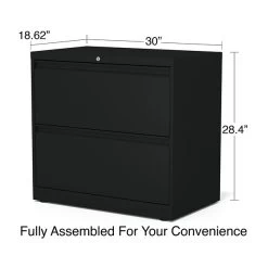 Quill Brand® Commercial 2 File Drawer Lateral File Cabinet, Assembled, Black, Letter/Legal, 30"W (20068D) -Quill Brand® D0F13C8E 366A 4B14 A57BBA86A7EE9AE2 s7