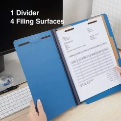 Quill Brand® End-Tab Partition Folders, 1 Partition, 4 Fasteners, Cobalt Blue, Letter, 15/Box (751026) -Quill Brand® D1515786 1F93 4AAC BF38E5C683AFA511 s7