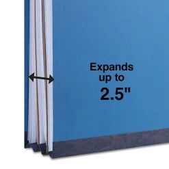 Quill Brand® 2/5-Cut Pressboard Classification Folders With Pockets, 2 Partitions, 6-Fasteners, Legal, Blue, 15/Box (737026) -Quill Brand® D906A2D2 D192 4EB3 A31C25A9E36B8D7B s7