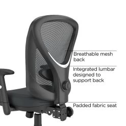 Quill Brand® Carder Mesh Back Fabric Computer And Desk Chair, Black (24115-CC)
