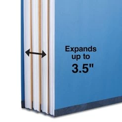 Quill Brand® 2/5-Cut Tab Pressboard Classification File Folders, 3-Partitions, 8-Fasteners, Legal, Blue, 15/Box (7-45026) -Quill Brand® DBD7AA7A 3B02 4CE1 AB370E644BC176AA s7