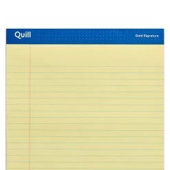 Quill Brand® Gold Signature Premium Series Legal Pad, 8-1/2" X 14", Wide Ruled, Yellow, 50 Sheets/Pad, 12 Pads/Pack (742272) -Quill Brand® DDC59333 BCE4 4427 91CACEB9FCE7FF68 s7