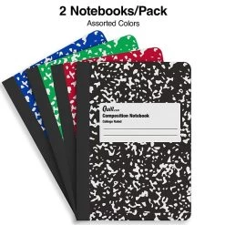 Quill Brand® Mini Composition Notebook, 3.25" X 4.5", College Ruled, 80 Sheets, Assorted Colors, 2/Pack (TR17501) -Quill Brand® E22726C4 4006 40DD 95ED0DEB6C46F043 s7