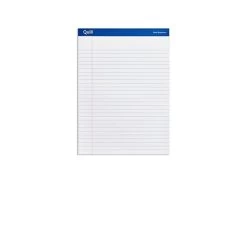 Quill Brand® Gold Signature Premium Series Legal Pad, 8-1/2" X 11", Wide Ruled, White, 50 Sheets, 12 Pads/Pack (742312)