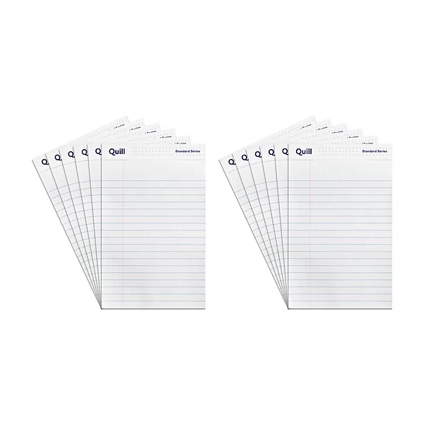 Quill Brand® Standard Series Legal Pad, 5" X 8", Wide Ruled, White, 50 Sheets/Pad, 12 Pads/Pack (742326) 4 Quill Brand® Standard Series Legal Pad, 5" X 8", Wide Ruled, White, 50 Sheets/Pad, 12 Pads/Pack (742326) - Image 2