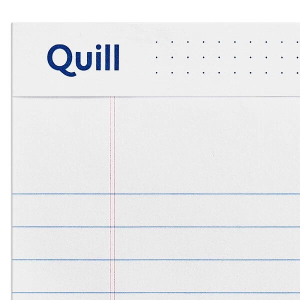 Quill Brand® Standard Series Legal Pad, 5" X 8", Wide Ruled, White, 50 Sheets/Pad, 12 Pads/Pack (742326) 5 Quill Brand® Standard Series Legal Pad, 5" X 8", Wide Ruled, White, 50 Sheets/Pad, 12 Pads/Pack (742326) - Image 3