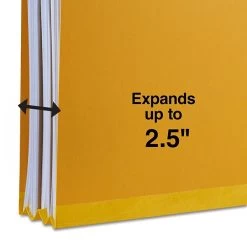 Quill Brand® 2/5-Cut Tab Pressboard Classification File Folders, 2-Partitions, 6-Fasteners, Legal, Yellow 15/Box (739038) -Quill Brand® E86D5F48 F509 40C0 84C8BD18CDE951BE s7