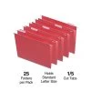 Quill Brand® Hanging File Folders, 1/5-Cut, Letter Size, Red, 25/Box (7387QRD) -Quill Brand® E8A69664 8A13 4269 B9D2A567C0E273D7 s7