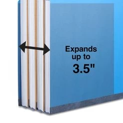 Quill Brand® 2/5-Cut Tab Pressboard Classification File Folders, 3-Partitions, 8-Fasteners, Letter, Blue, 15/Box (744026) -Quill Brand® E9EBAE87 91B7 4A49 B651A34B73356C6C s7