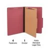 Quill Brand® 2/5-Cut Tab Pressboard Classification File Folders, 1-Partition, 4-Fasteners, Legal, Red, 15/Box (7-47030) -Quill Brand® FA5B917F 7072 4B95 8FDDDFCBEDFD671E s7