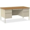 Quill Brand® 60"W Oak Laminate Fortress Series Desk With Double Pedestal -Quill Brand® m001835535 s7