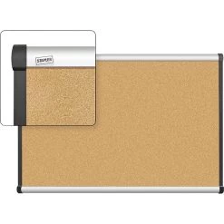 Quill Brand® Cork Bulletin Board, Aluminum Frame, 3'W X 2'H (23679-CC)