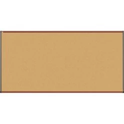 Quill Brand® Durable Cork Bulletin Board, Cherry Finish Frame, 8'W X 4'H (23688-CC)