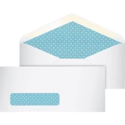 Quill Brand Gummed Security Tinted #10 Window Envelope, 4 1/8" X 9 1/2", White, 500/Box (69667 / 70693)