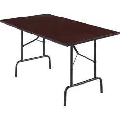 Quill Brand® Folding Table, 72"L X 30"W, Walnut (27096/51255)