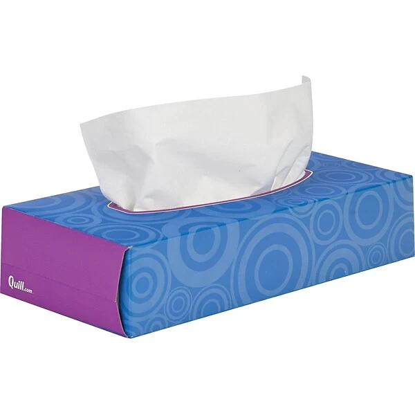 Quill Brand® Flat Box Facial Tissue, 2-Ply, White, 100 Sheets/Box, 30 Boxes/Carton (7TF830CT) 3 Quill Brand® Flat Box Facial Tissue, 2-Ply, White, 100 Sheets/Box, 30 Boxes/Carton (7TF830CT)