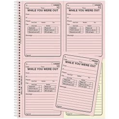 Quill Brand® While You Were Out Book, 11" X 8-1/2", Assorted, 200 Forms/Book (745214)