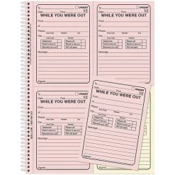 Quill Brand® While You Were Out Book, 11" X 8-1/4", Assorted, 400 Forms/Book (745414)