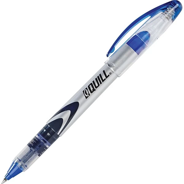 Quill Brand® Rollerball Pens, Fine Point, Blue, Dozen (32158-QL) 3 Quill Brand® Rollerball Pens, Fine Point, Blue, Dozen (32158-QL)