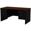 Quill Brand® Modular Double Pedestal Desk, Black/Walnut, 30"x60" -Quill Brand® s1009231 s7
