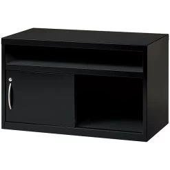 Quill Brand® Low Credenza With Sliding Door, Black, 36"W