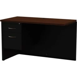 Quill Brand® Modular Desk Left Return, Black/Walnut, 24"Wx48"D