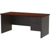 Quill Brand® Modular Right Single Pedestal Desk, Charcoal/Mahogany, 30"Dx66"W -Quill Brand® s1012908 s7