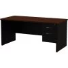 Quill Brand® Modular Right Single Pedestal Desk, Black/Walnut, 30"Dx66"W -Quill Brand® s1012910 s7