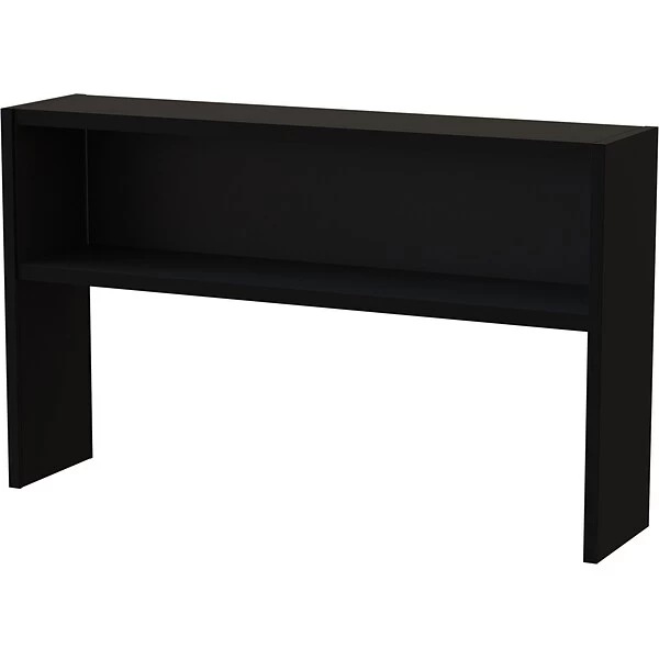 Quill Brand® Modular Desk Stack-on Hutch, Black, 60" 3 Quill Brand® Modular Desk Stack-on Hutch, Black, 60"