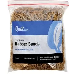 Quill Brand® Premium Rubber Band, #16, 2-1/2"L X 1/16"W, 1 Lb Resealable Bag (790016)