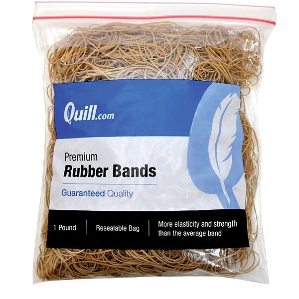 Quill Brand® Premium Rubber Band, #19, 3-1/2"L X 1/16"W, 1-lb Resealable Bag (790019) 3 Quill Brand® Premium Rubber Band, #19, 3-1/2"L X 1/16"W, 1-lb Resealable Bag (790019)