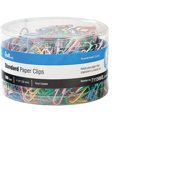 Quill Brand® Small Paper Clips, Assorted Colors, 500/Tub 3 Quill Brand® Small Paper Clips, Assorted Colors, 500/Tub