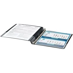 Quill Brand® Standard 1/2" 3 Ring View Binder, Black (72205BK)