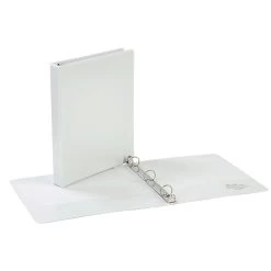 Quill Brand® Standard 1" 3 Ring View Binder, White (7221WE)