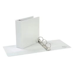Quill Brand® Standard 3" 3 Ring View Binder, White (7223WE)