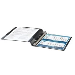 Quill Brand® Standard 1" 3 Ring View Binder With D-Rings, Black (7320101) -Quill Brand® s1114148 s7