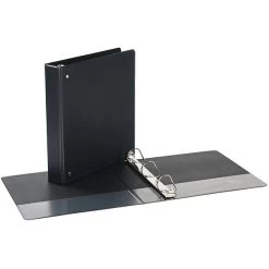 Quill Brand® Standard 1-1/2" 3 Ring View Binder With D-Rings, Black (7321501)